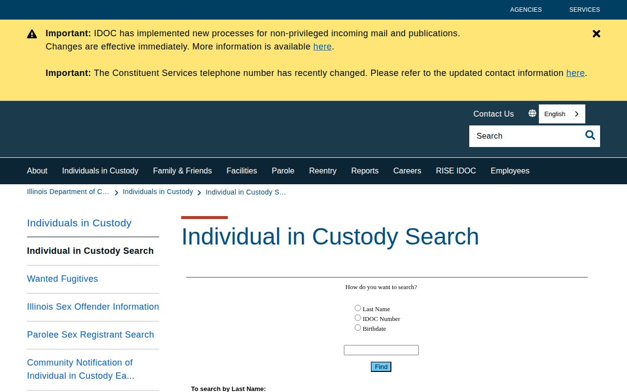 Illinois Department of Corrections Washington County offender search